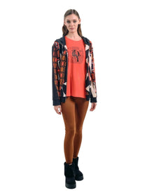 GEOMETRIC PRINT HOODED JACKET
