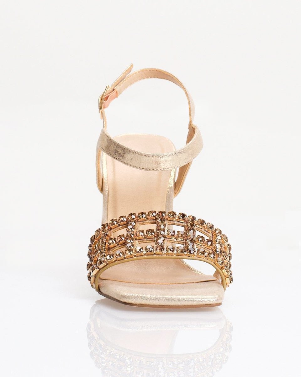 GLAM BLOCK RHINESTONE HEELS