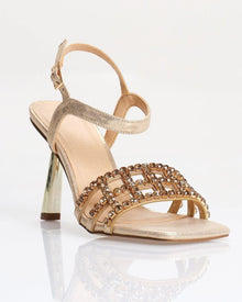GLAM BLOCK RHINESTONE HEELS