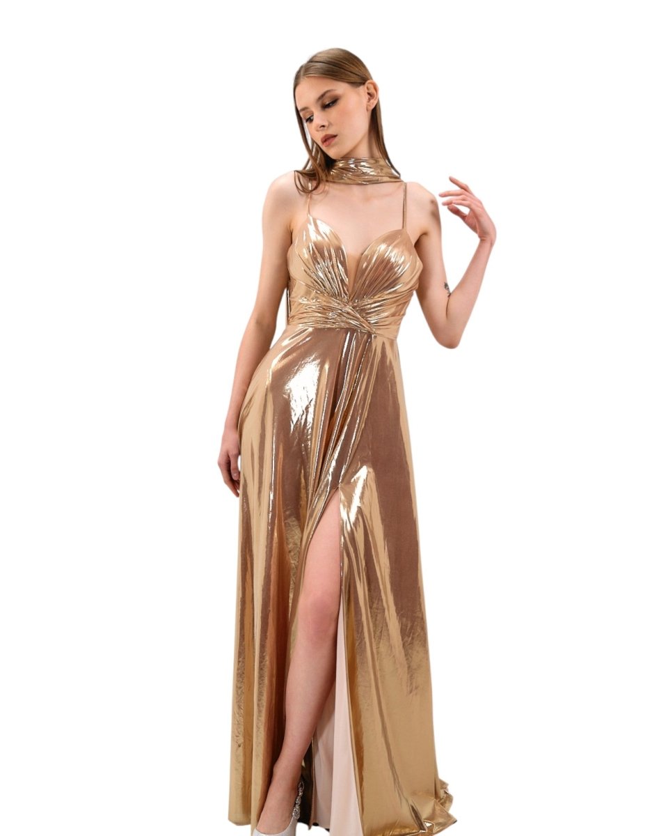 GLAMOROUS DRAPED GOWN