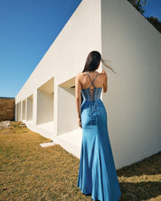 GLITTER CORSET DRAPED GOWN - Nakhle.Ets - Dresses