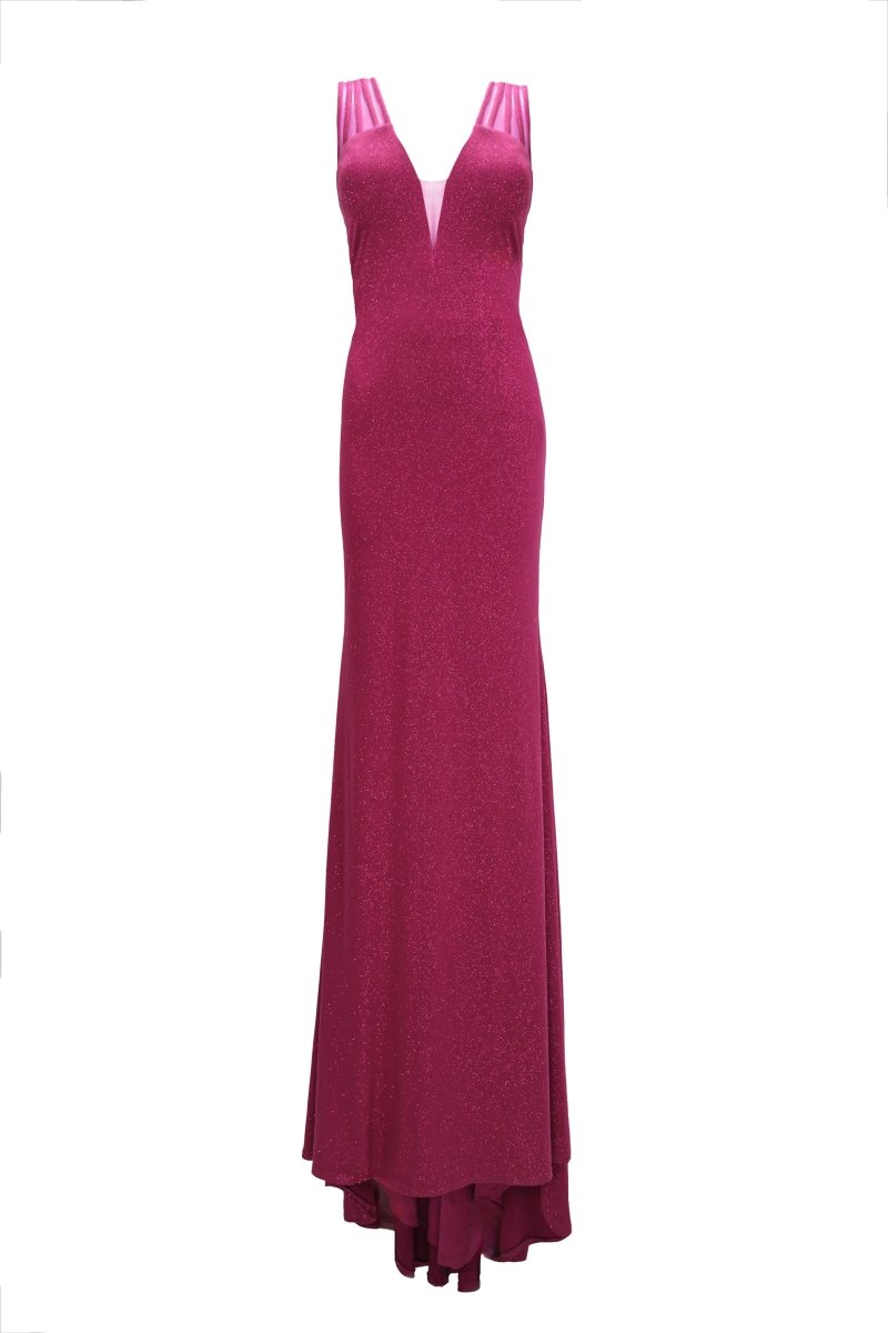 GLITTER MESH STRAP EVENING DRESS - Nakhle.Ets - Dresses