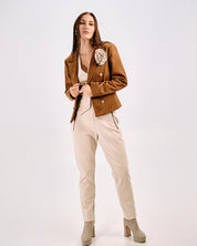 DOUBLE-BREASTED SUEDE BLAZER