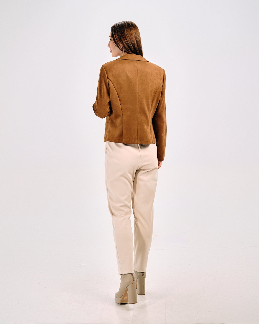 DOUBLE-BREASTED SUEDE BLAZER