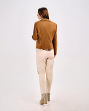 DOUBLE-BREASTED SUEDE BLAZER