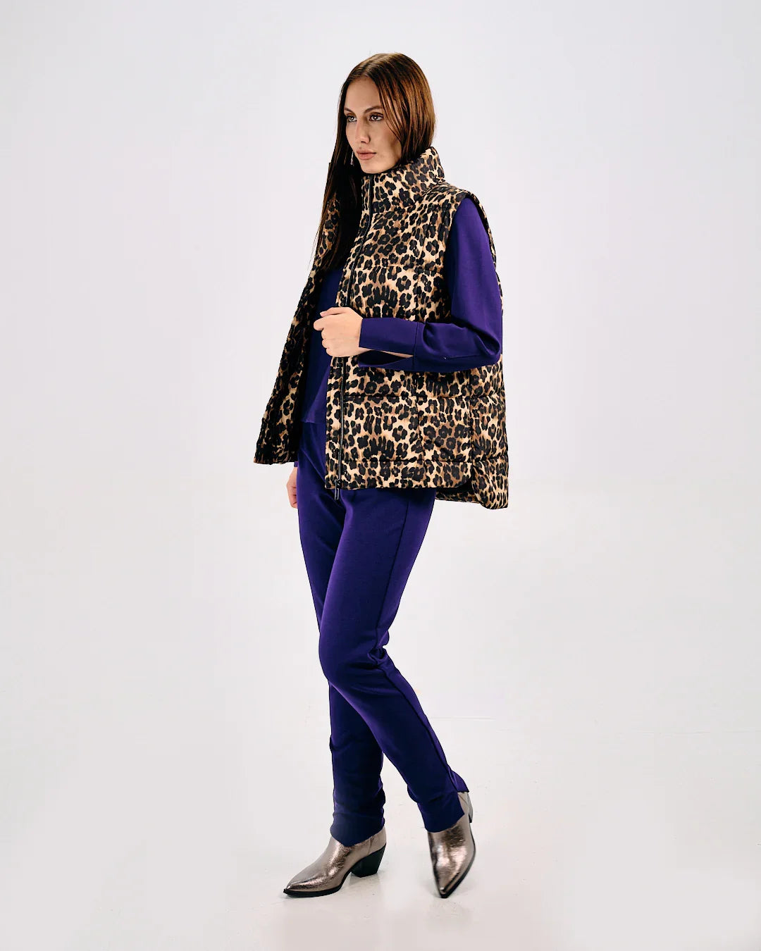 LEOPARD PRINT PUFFER VEST