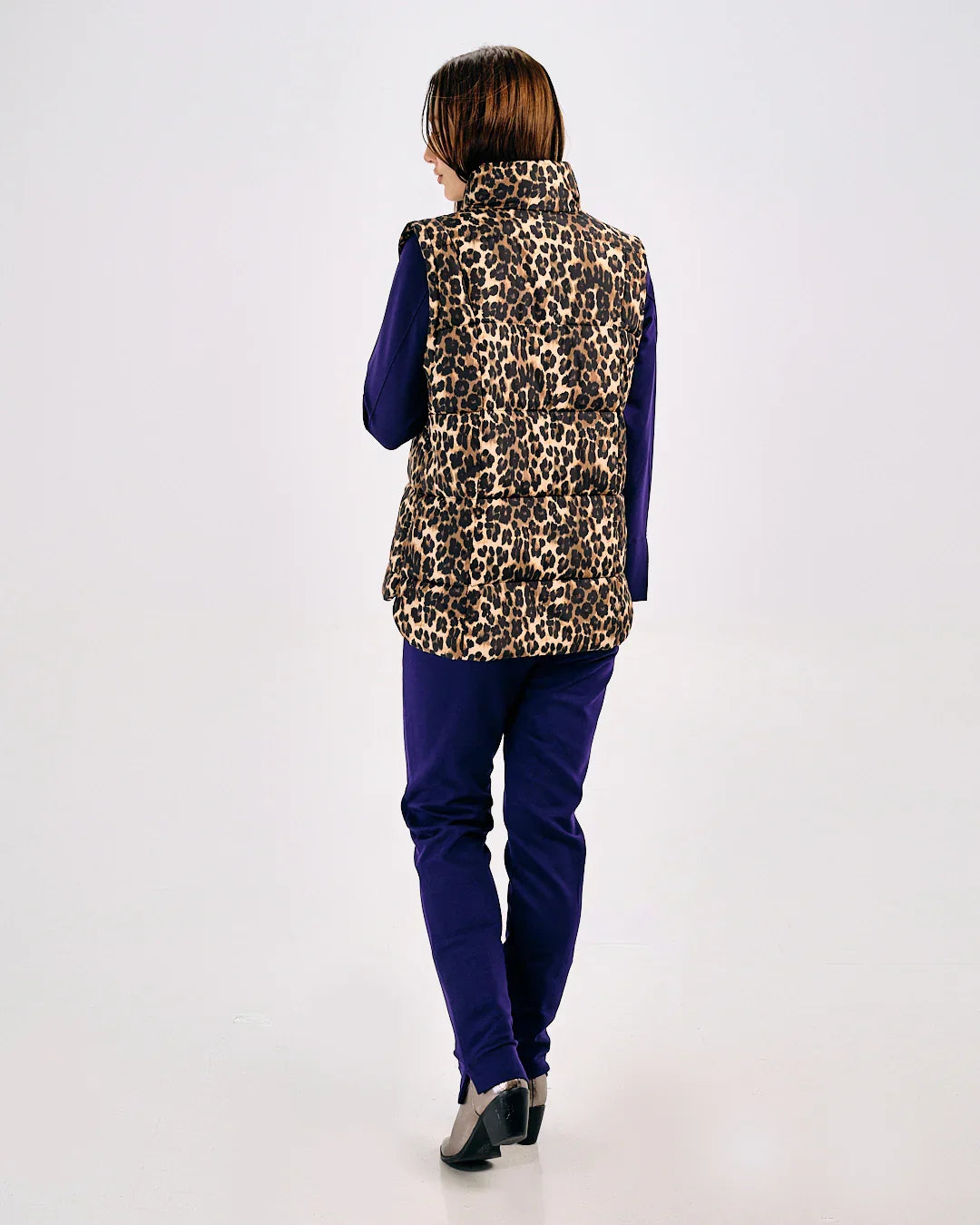 LEOPARD PRINT PUFFER VEST