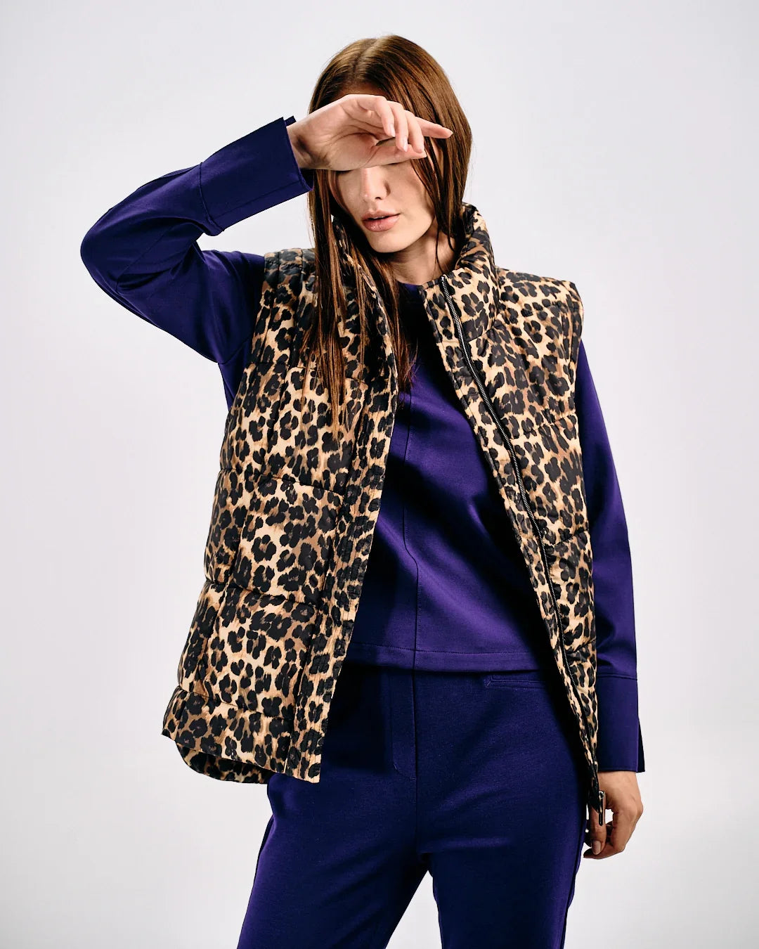 LEOPARD PRINT PUFFER VEST