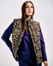 LEOPARD PRINT PUFFER VEST