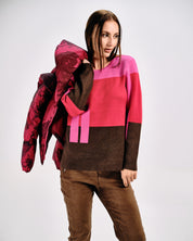 GRAPHIC BLOCK KNIT SWEATER