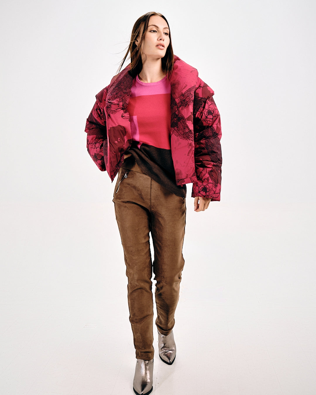 FLORAL PRINT PUFFER JACKET