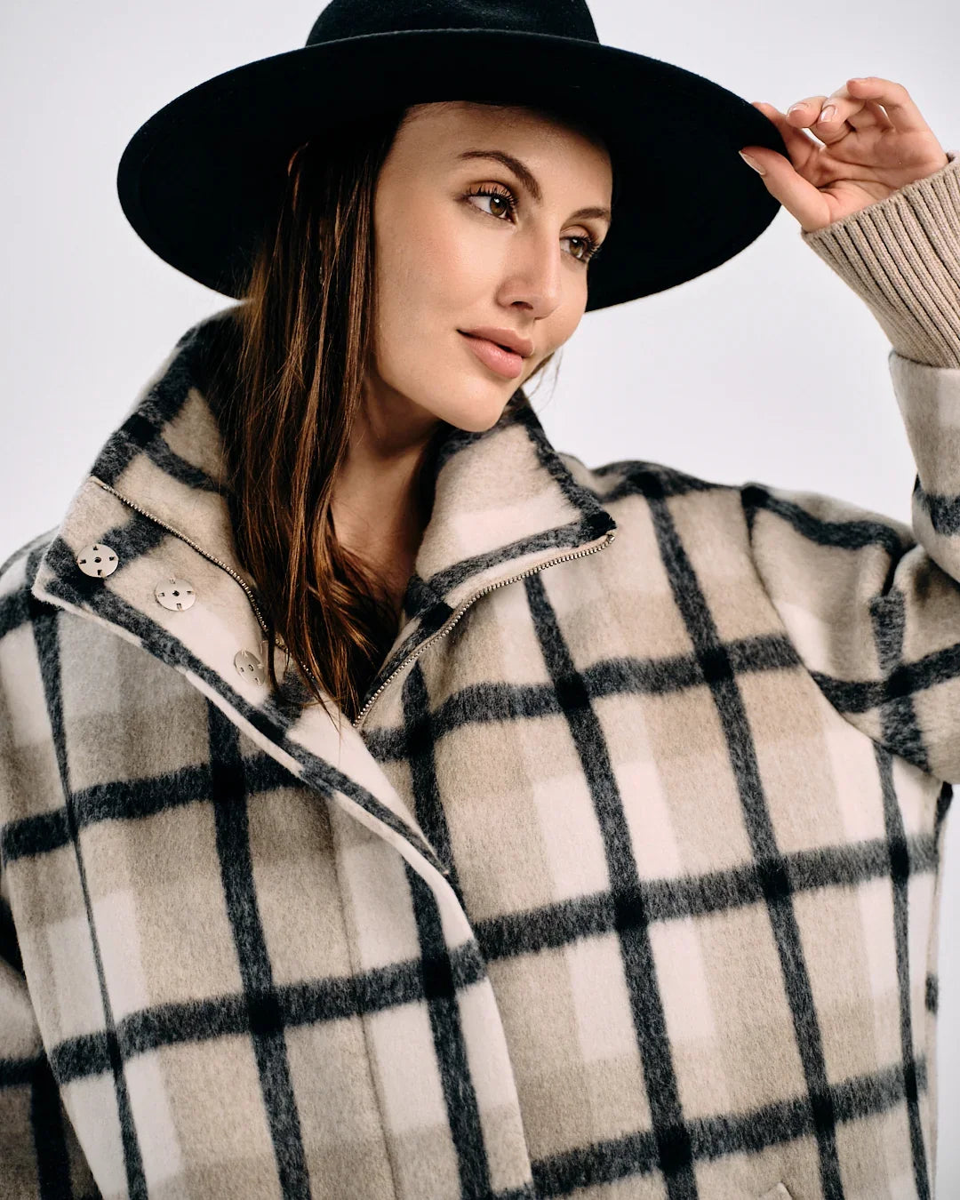 PLAID WOOL COAT