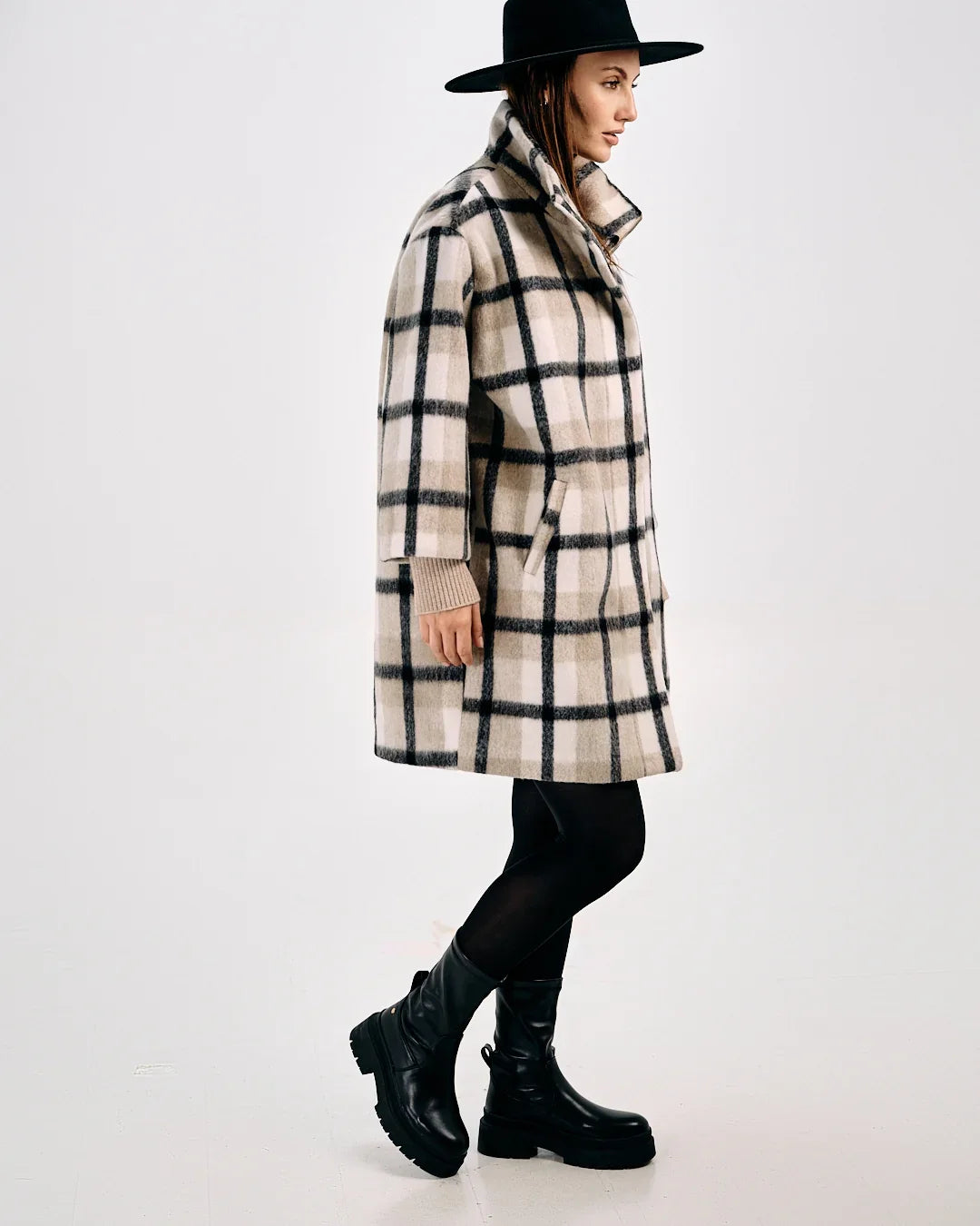 PLAID WOOL COAT