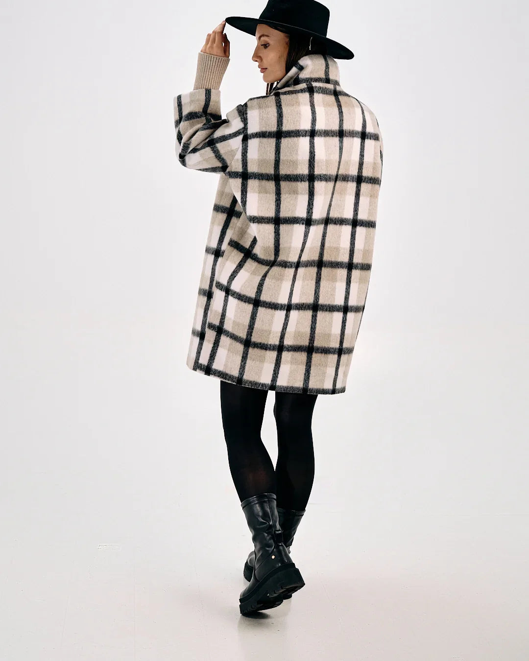 PLAID WOOL COAT
