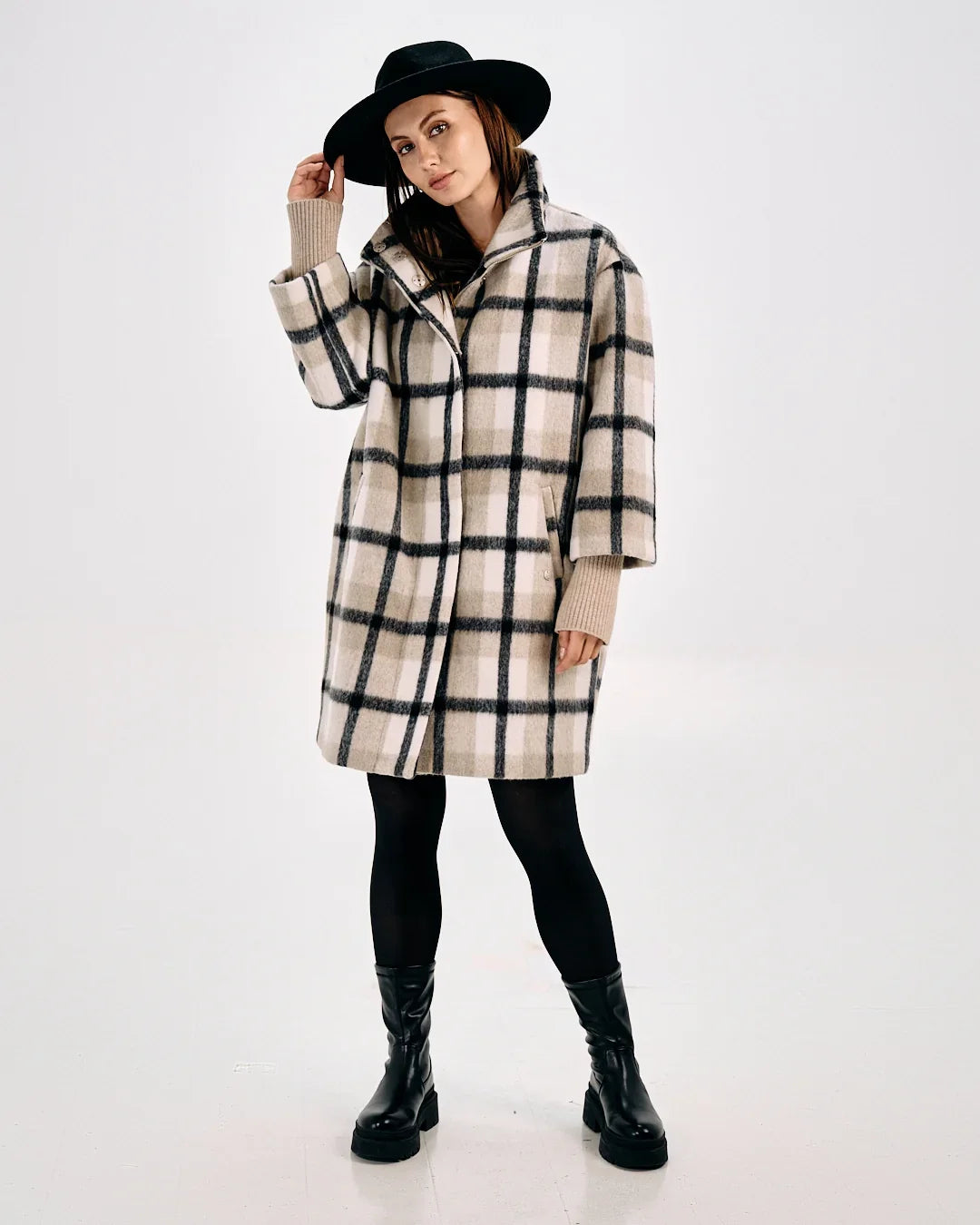 PLAID WOOL COAT