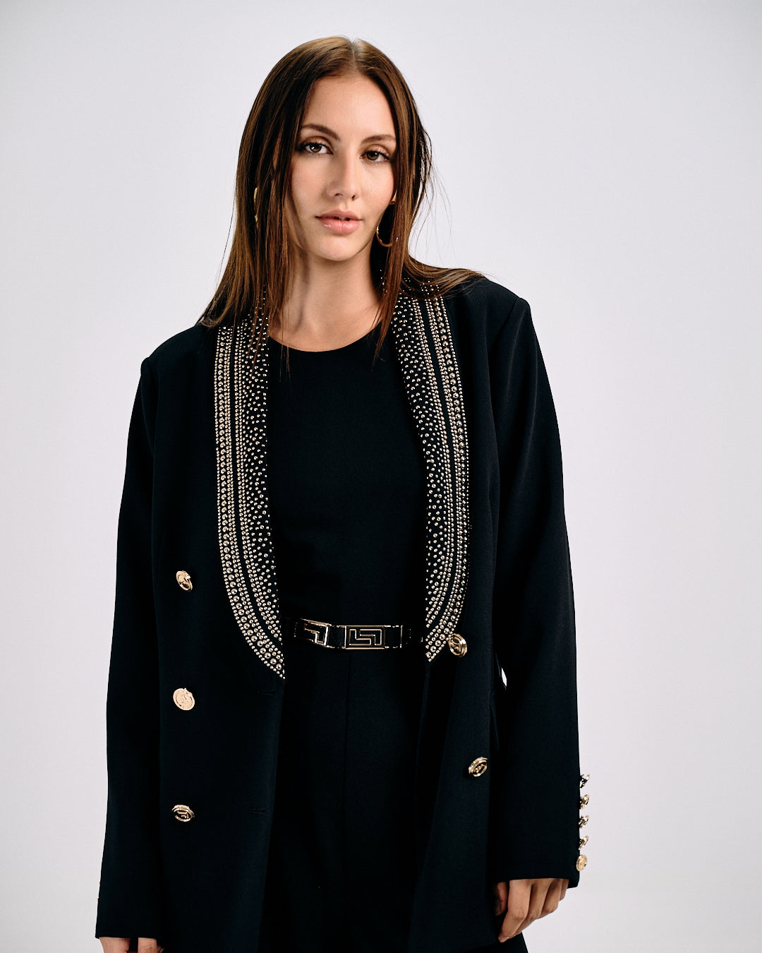 EMBELLISHED DOUBLE-BREASTED BLAZER