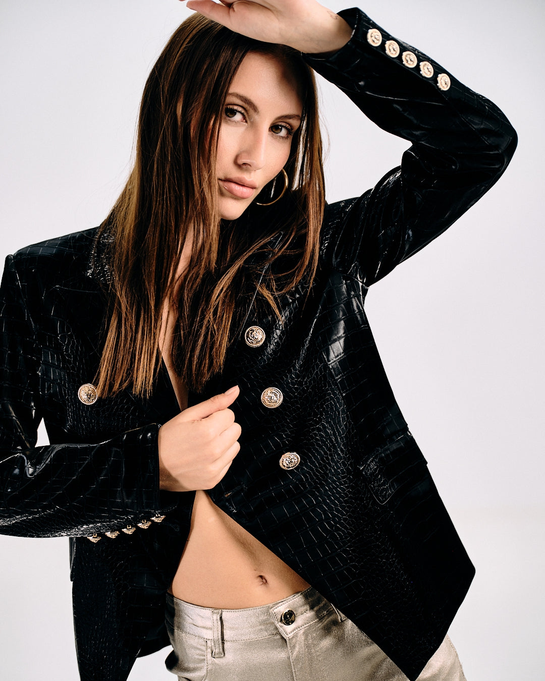 CROCODILE-EFFECT BLAZER