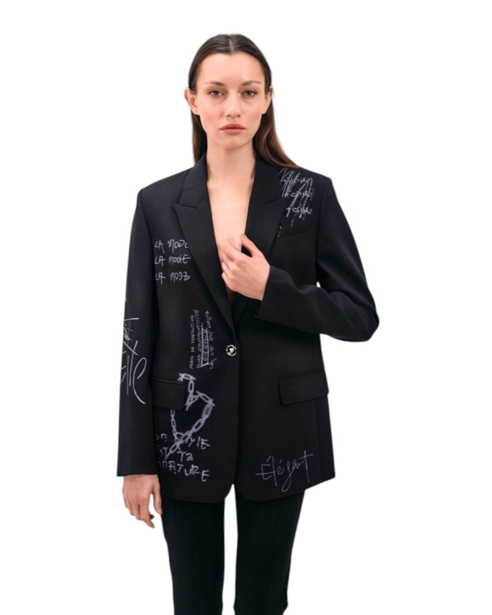 GRAFFITI EMBELLISHED BLAZER