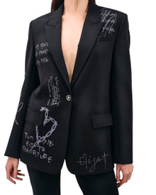 GRAFFITI EMBELLISHED BLAZER