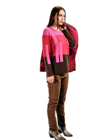 GRAPHIC BLOCK KNIT SWEATER