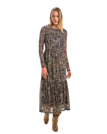 GRAPHIC PRINT LONG SLEEVE DRESS