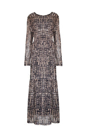 GRAPHIC PRINT LONG SLEEVE DRESS - Nakhle.Ets - Dresses