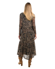 GRAPHIC PRINT LONG SLEEVE DRESS