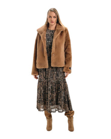 GRAPHIC PRINT LONG SLEEVE DRESS