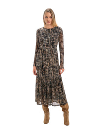 GRAPHIC PRINT LONG SLEEVE DRESS