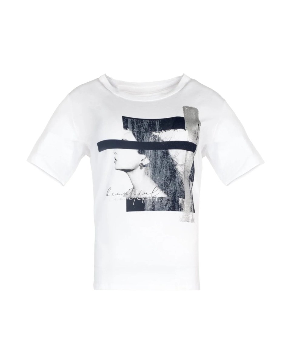 GRAPHIC PRINT SHORT - SLEEVE TOP