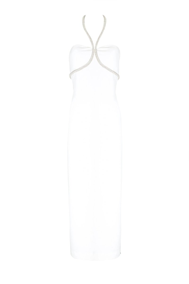 HALTER CRYSTAL MIDI DRESS - Nakhle.Ets - Dresses