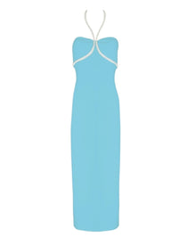 HALTER CRYSTAL MIDI DRESS