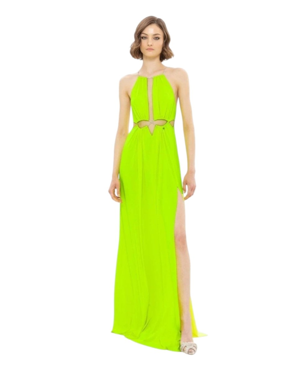 HALTER CUT-OUT MAXI DRESS
