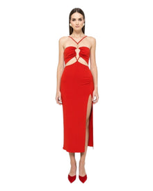 HALTER CUTOUT MAXI DRESS