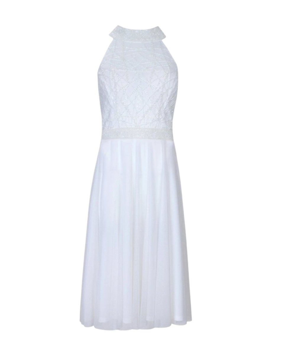 HALTER EMBELLISHED TULLE DRESS