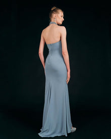 HALTER NECK EMBELLISHED GOWN
