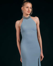 HALTER NECK EMBELLISHED GOWN