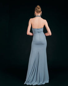 HALTER NECK EMBELLISHED GOWN