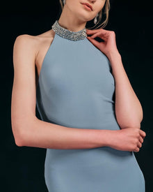 HALTER NECK EMBELLISHED GOWN
