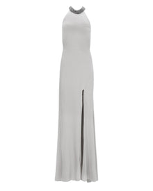 HALTER NECK EMBELLISHED GOWN