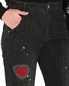 HEART DETAIL SKINNY JEANS