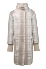 HIGH-NECK PLAID COAT
