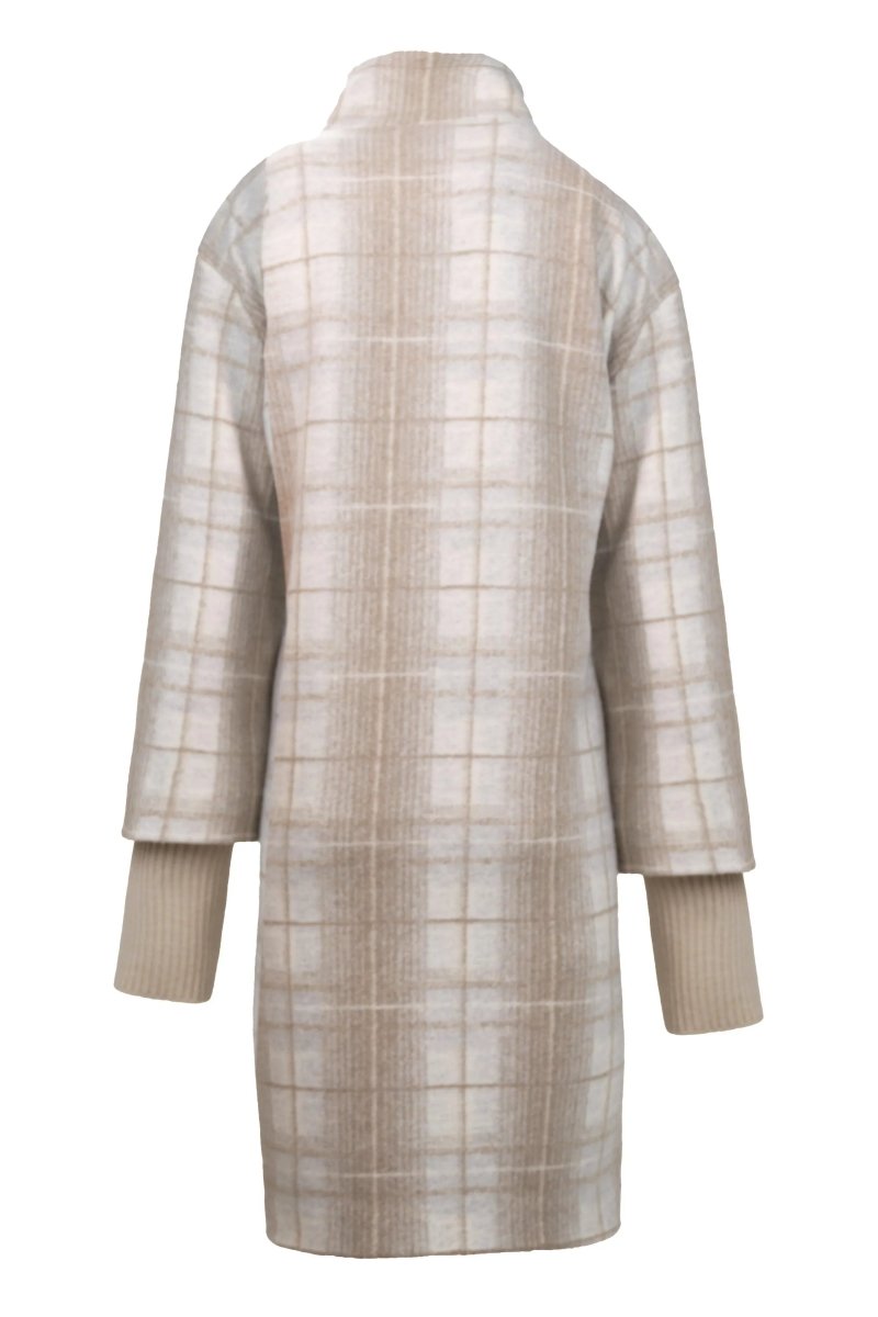 HIGH - NECK PLAID COAT - Nakhle.Ets - Coats