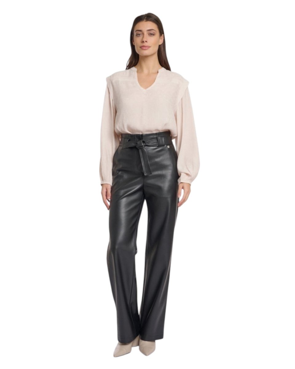 HIGH-WAIST LEATHER TROUSER