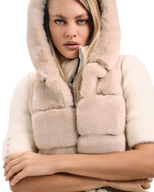 HOODED FUR GILET