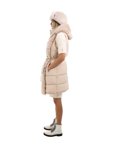 HOODED FUR GILET
