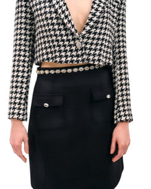HOUNDSTOOTH CROPPED BLAZER