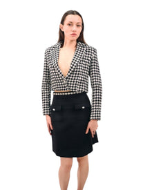 HOUNDSTOOTH CROPPED BLAZER