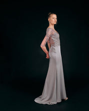 ILLUSION LACE BODICE EVENING GOWN - Nakhle.Ets - Dresses