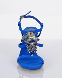 JEWELED STRAP BLOCK SANDAL